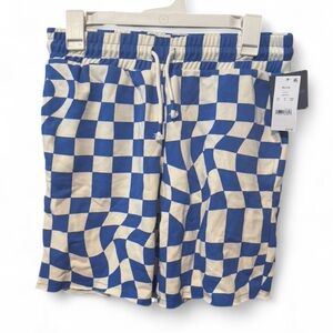 Size XL Grayson Threads Blue and Cream Checkered Kids Shorts